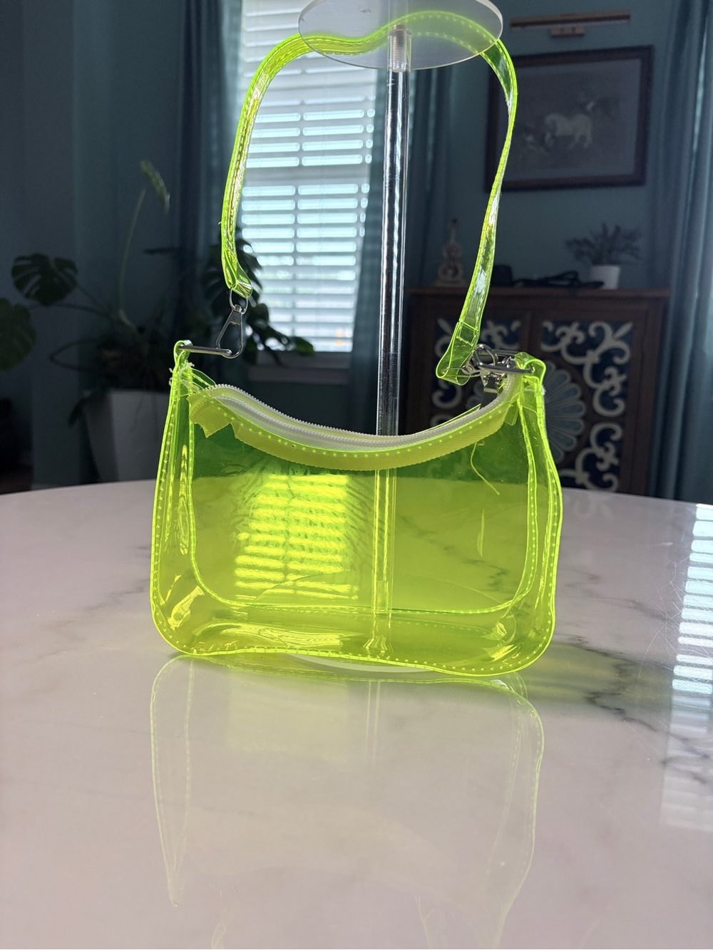 Neon Yellow Clear Jelly Event Shoulder Bag - Picture 9 of 11